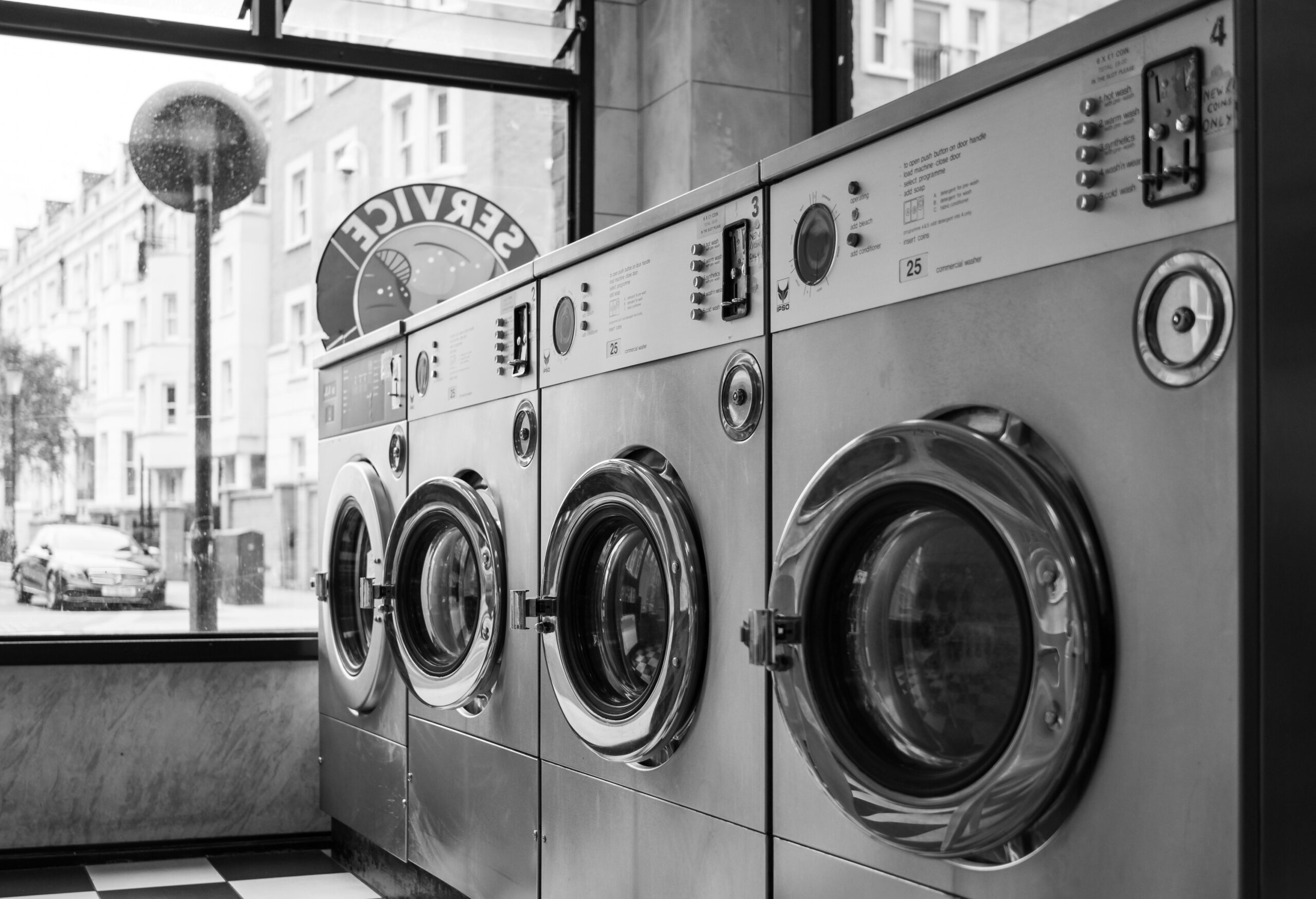 a row of washing machines